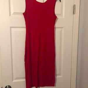 Red midi dress